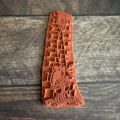 Halloween rubber stamp Brownies playing with paper bats  - unmounted rubber stamp or cling stamp option (240113) - Image 2