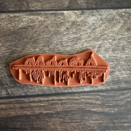 Rubber stamp Six little Brownies behind the fence - unmounted rubber stamp or cling stamp option (240102) - Image 2