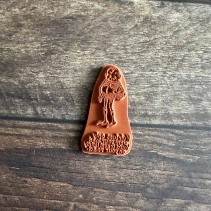 Rubber stamp little Brownie with saying - unmounted rubber stamp or cling stamp option (240114) - Image 2