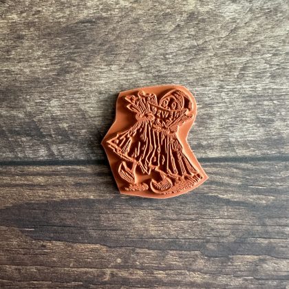 News rubber stamp Brownie with papers - unmounted rubber stamp or cling stamp option (240116) - Image 2
