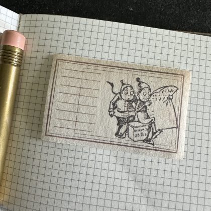 Rubber stamp Brownies chilling on dynamite crate - unmounted rubber stamp or cling stamp option (240105) - Image 3