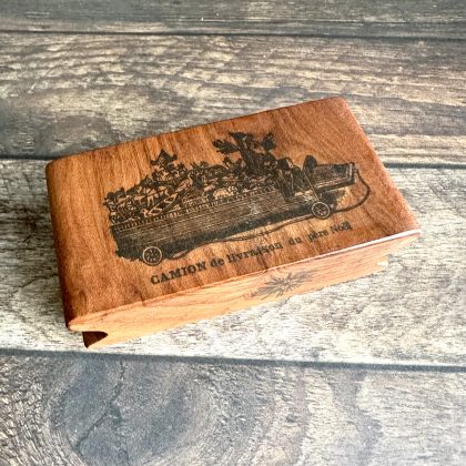 *Each one a unique piece* vintage Santa Claus rubber stamp mounted on plum wood (300000-32)