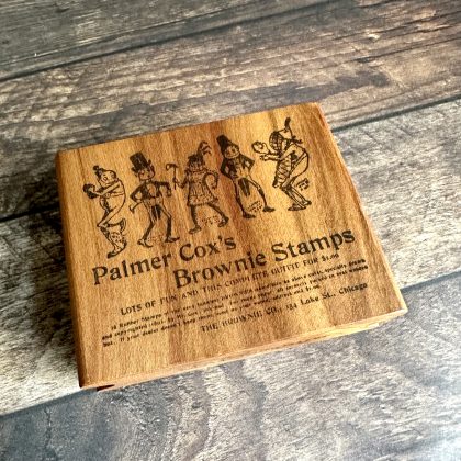 *Each one a unique piece* large Brownies rubber stamp mounted on plum wood (300000-39) (Kopie)