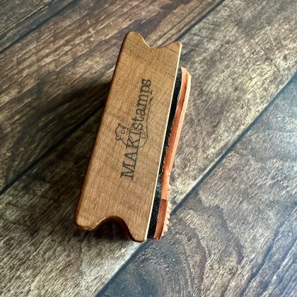 *Each one a unique piece* vintage hot air balloon rubber stamp mounted on plum wood (300000-44) - Image 4