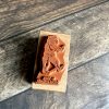*Each one a unique piece* Small teddybear rubber stamp mounted on pear wood (300000-34) - Image 2
