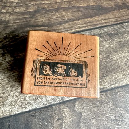 *Each one a unique piece* Brownies rubber stamp mounted on pear wood (300000-47)