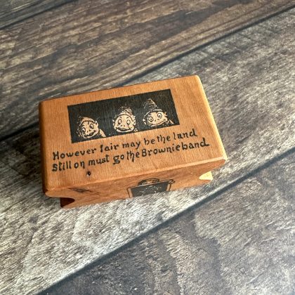 *Each one a unique piece* happy Brownies rubber stamp mounted on pear wood (300000-48)