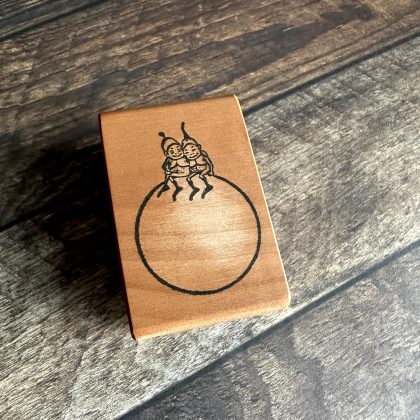*Each one a unique piece* Small Brownies rubber stamp mounted on pear wood (300000-41)