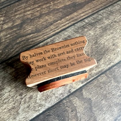 *Each one a unique piece* Small Brownies rubber stamp mounted on pear wood (300000-41) - Image 2
