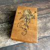 *Each one a unique piece* flower bouquet rubber stamp mounted on cherry wood (300000-38)