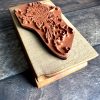 *Each one a unique piece* flower bouquet rubber stamp mounted on cherry wood (300000-38) - Image 3