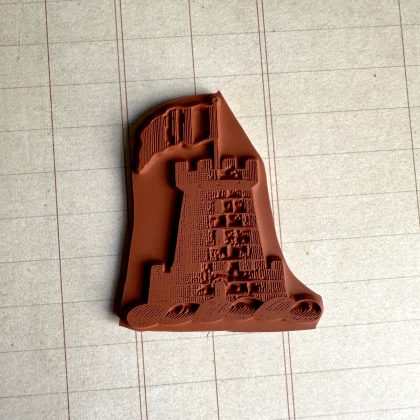 Rubber stamp medieval tower - unmounted rubber stamp or cling stamp option (250201) - Image 3
