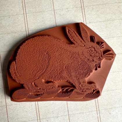 Rabbit rubber stamp heraldry - unmounted rubber stamp or cling stamp option (250215) - Image 2