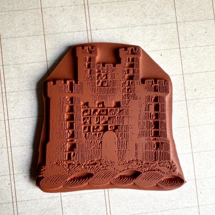 Rubber stamp medieval castle - unmounted rubber stamp or cling stamp option (250230) - Image 3