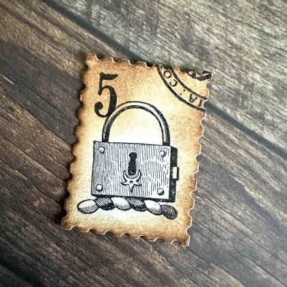 Heraldic rubber stamp small padlock - unmounted rubber stamp or cling stamp option (250225) - Image 3
