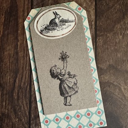 Stempel kleines Mädchen mit Blumenstrauß - unmontiert oder auf Haftschaum (250109) – Bild 3