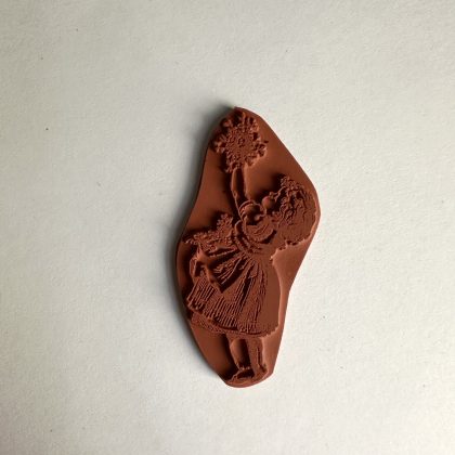 Stempel kleines Mädchen mit Blumenstrauß - unmontiert oder auf Haftschaum (250109) – Bild 2
