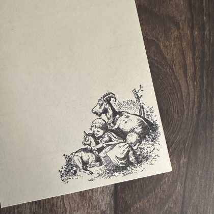 Rubber stamp children with goats - unmounted rubber stamp or cling stamp option (250118) - Image 3
