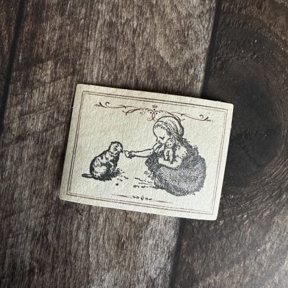 Rubber stamp little girl with otter nostalgia series - unmounted rubber stamp or cling stamp option (250123) - Image 3