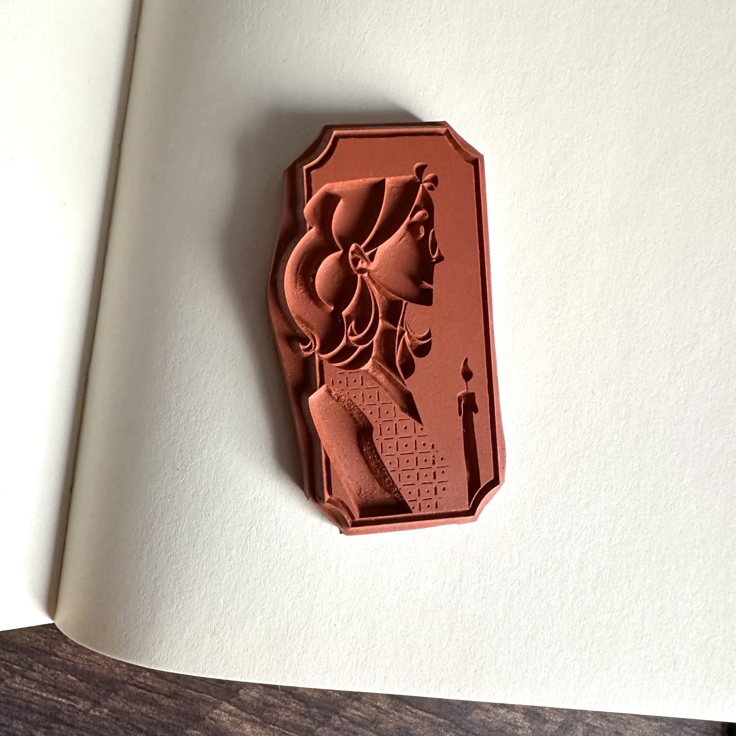 Rubber stamp girl with candle poetry collection MAKI*Frieda - unmounted rubber stamp or cling stamp option (260105) - Image 2