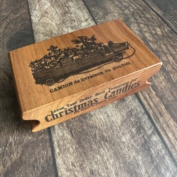 *Each one a unique piece* vintage Santa Claus rubber stamp mounted on plum wood (300000-60)