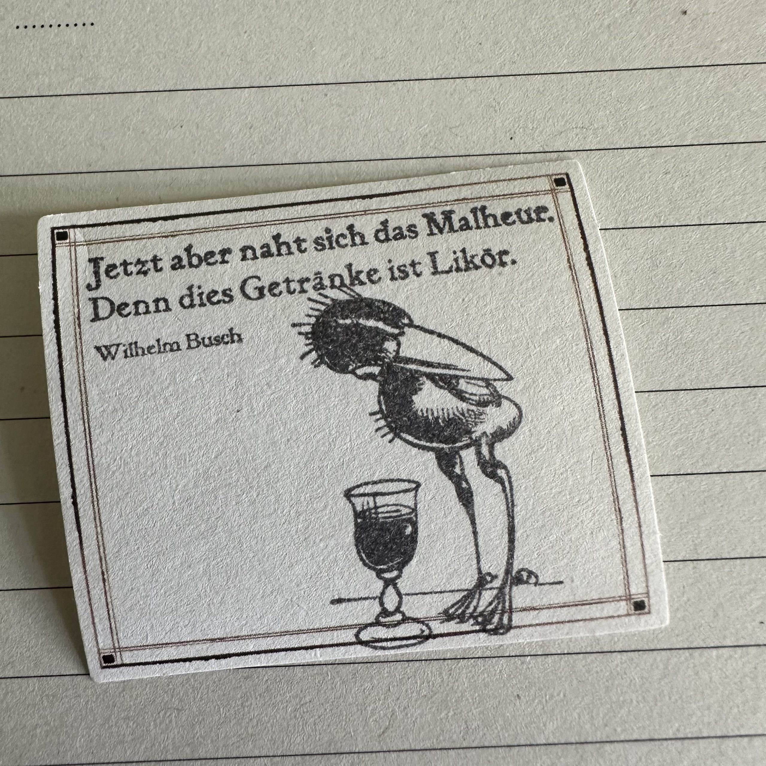 Stempel Set Rabe Huckbein mit Text Wilhelm Busch - unmontiertes Stempelgummi oder auf Haftschaum (260001) – Bild 4