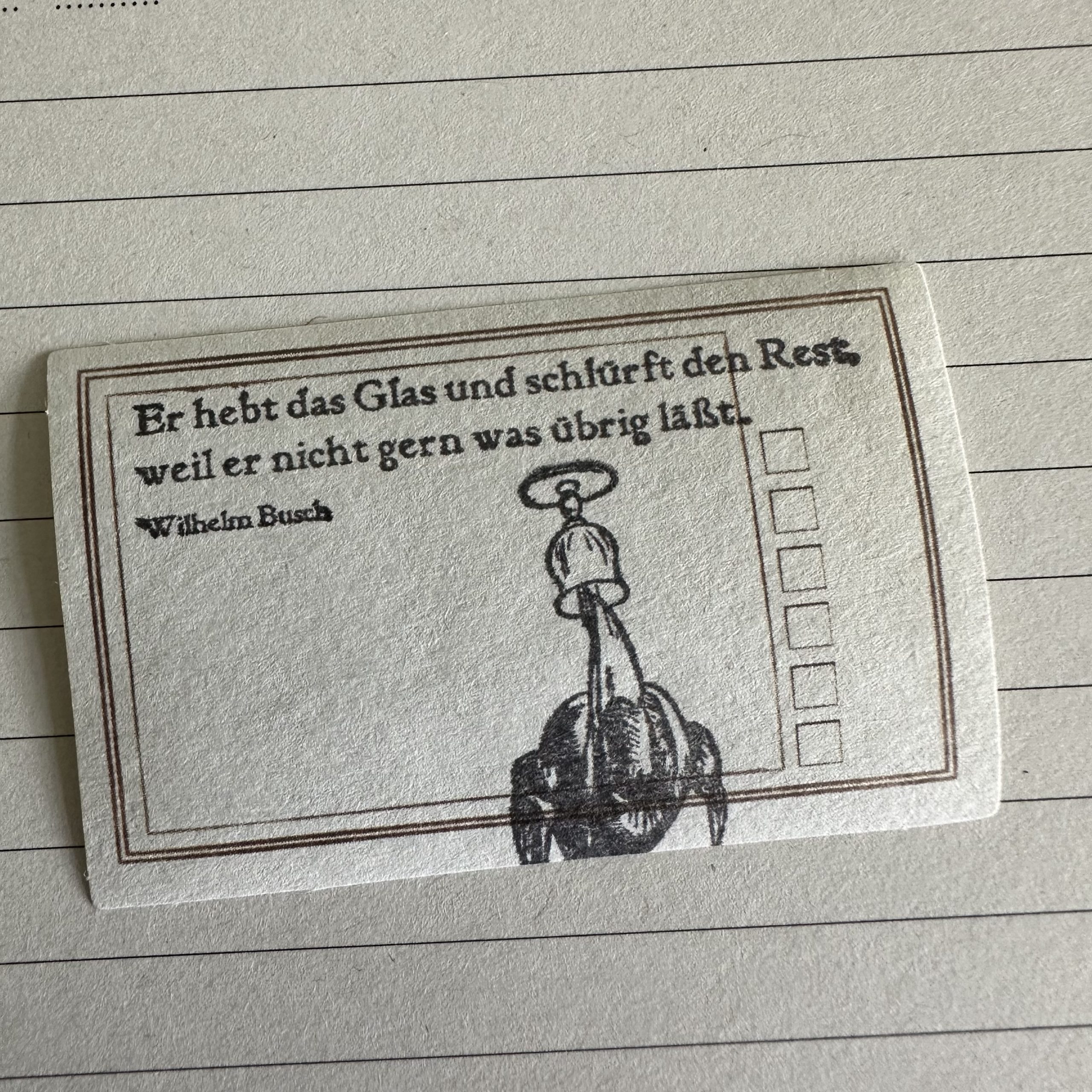 Stempel Set Rabe Huckbein mit Text Wilhelm Busch - unmontiertes Stempelgummi oder auf Haftschaum (260001) – Bild 6