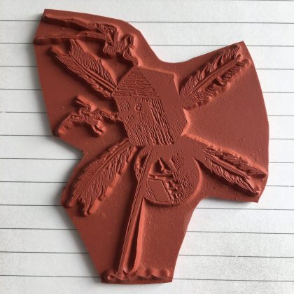 Quirky flight apparatus rubber stamp Honoré de Grandville (180110) - Image 2