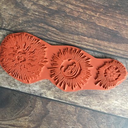 Woodcut stamp set medieval sun moon star - unmounted rubber or cling stamp option  (190302) - Image 2