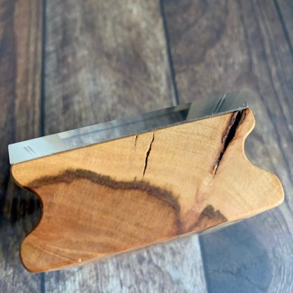 Kleiner MAKIblock Stempelblock (ein "Zwilling"...) aus Hamburger Apfelholz und Acryl 60 x 60 x 30 mm mit Griffmulde (200000-13b) – Bild 3