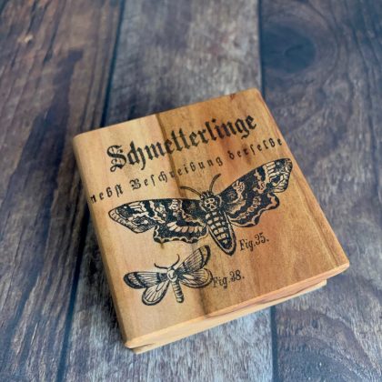 Kleiner MAKIblock Stempelblock (ein "Zwilling"...) aus Hamburger Apfelholz und Acryl 60 x 60 x 30 mm mit Griffmulde (200000-13a) – Bild 2