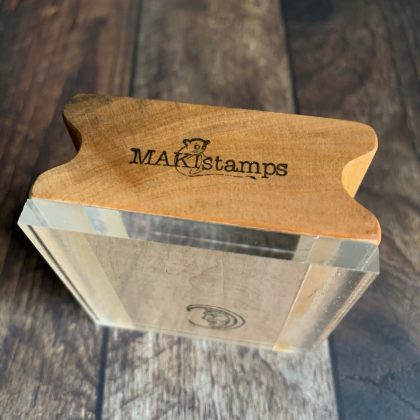 Smaller MAKIblock stamping block (this one has a TWIN) apple wood and acrylic layer size  60x60x30mm to use with EZ mounted rubber stamps = cling stamps (200000-16b) - Image 4