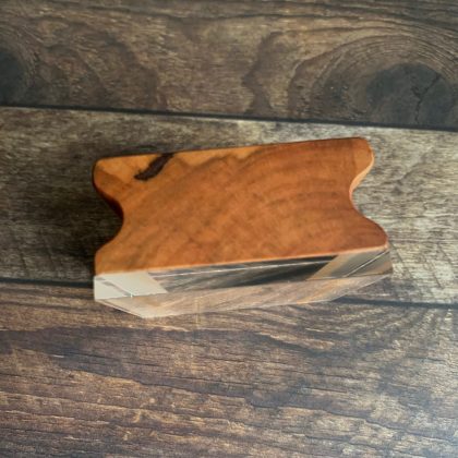 Kleiner MAKIblock Stempelblock (ein "Zwilling"...) aus Pflaumenholz und Acryl 60 x 60 x 30 mm mit Griffmulde (200000-11b) – Bild 3