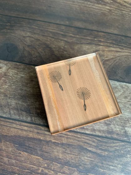 Kleiner MAKIblock Stempelblock (ein "Zwilling"...) aus Pflaumenholz und Acryl 60 x 60 x 30 mm mit Griffmulde (200000-11a) – Bild 2