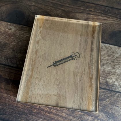 MAKIblock Stempelblock Black Walnut (Walnussholz) und Acryl 80 x 100 x 30 mm mit Griffmulde (190000-55) – Bild 2