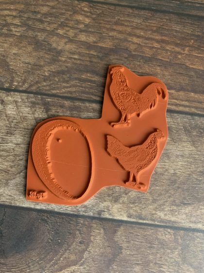 Rubber stamp set hen and rooster with egg (210109) - unmounted or EZ-mounted - Image 2