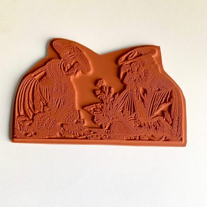 Two medieval artists rubber stamp - unmounted or cling foam mounted (210203) - Image 2