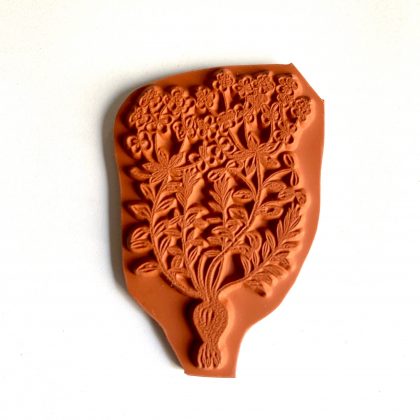 Medieval woodcut rubber stamp Euphorbia plant  - unmounted rubber stamp or cling stamp option (210210) - Image 2
