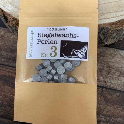 Sealing wax beads 50 pieces silver moon (210000-3)