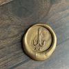 Small wax seal stamp fish hook complete with wooden handle (210030) - Image 2