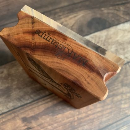 MAKIblock Stempelblock Pflaumenholz und Acryl 80 x 100 x 30 mm mit Griffmulde (190000-72) – Bild 5