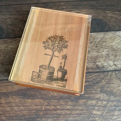 MAKIblock Stempelblock Pflaumenholz und Acryl 80 x 100 x 30 mm mit Griffmulde (190000-79) – Bild 2