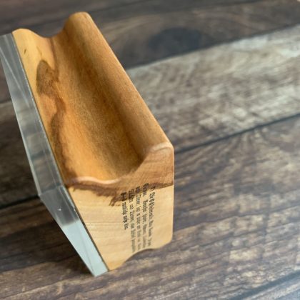 Kleiner MAKIblock Stempelblock aus feinem Hamburger Apfelholz und Acryl 60 x 60 x 30 mm mit Griffmulde (200000-27) – Bild 3
