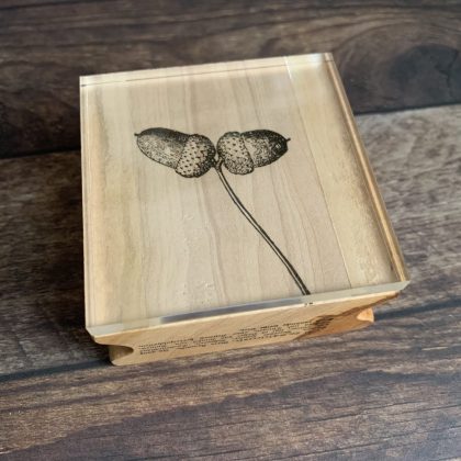 Kleiner MAKIblock Stempelblock aus feinem Hamburger Apfelholz und Acryl 60 x 60 x 30 mm mit Griffmulde (200000-27) – Bild 4