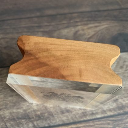 Smaller MAKIblock stamping block fine apple wood and acrylic layer size  60x60x30mm to use with EZ mounted rubber stamps = cling stamps (200000-28) - Image 3