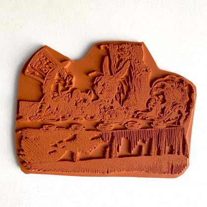 Teeparty Stempel Alice im Wunderland - unmontiertes Stempelgummi oder auf Haftschaum (210509) – Bild 2