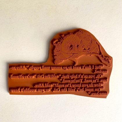 Collage Stempel Grinsekatze Alice im Wunderland - unmontiertes Stempelgummi oder auf Haftschaum (210514) – Bild 2
