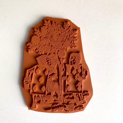 Stempel Alice im Wunderland Spielkarten Jungs - unmontiertes Stempelgummi oder auf Haftschaum (210512) – Bild 2