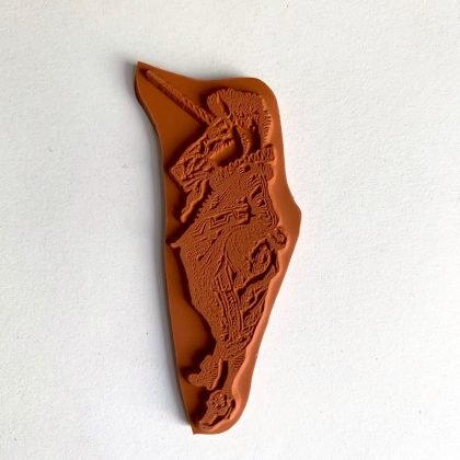 Einhorn Stempel Alice im Wunderland  - unmontiertes Stempelgummi oder auf Haftschaum (210513) – Bild 2