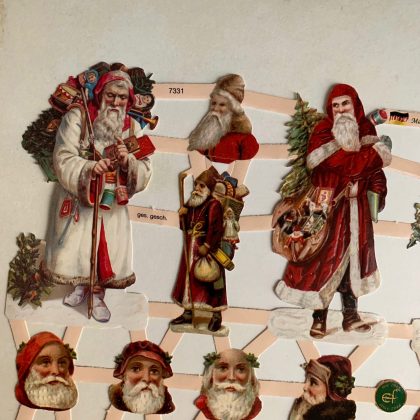 Oblaten / Glanzbilder Weihnachtsmänner und Rentierschlitten (170051) – Bild 3